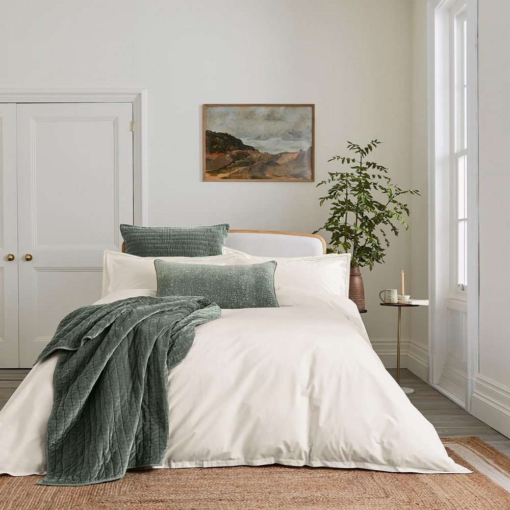 Soma Bedding Set by Bedeck of Belfast Rare Earth in Nettle Green